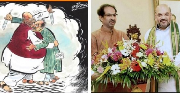 Mumbai: Raj Thakre made cartoon on Amit shah and uddhav Thackray meeting :  Outlook Hindi