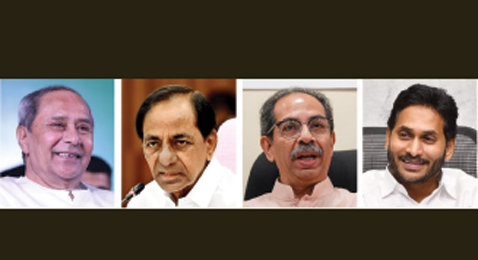 नवीन पटनायक, केसीआर, उद्धव ठाकरे और जगनमोहन रेड्डी नवीन पटनायक, केसीआर, उद्धव ठाकरे और जगनमोहन रेड्डी