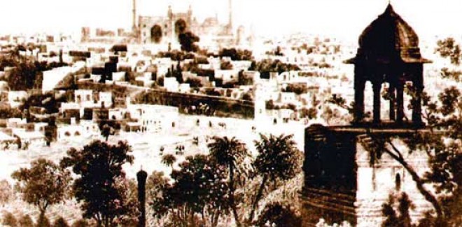 बगावत के बाद 1858 में अंग्रेजों के दिल्ली पर पुनः कब्जा करने के पहले का दृश्य